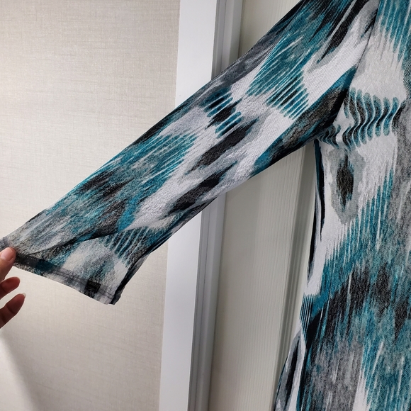 Easywear by Chico's Fringed Semi-Sheer Open Front Cardigan - Picture 4 of 9